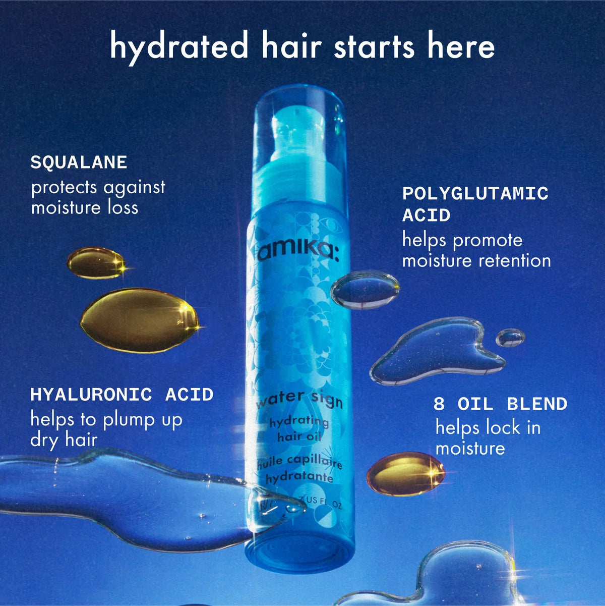 Amika Water Sign Hydrating Hair Oil 50ml